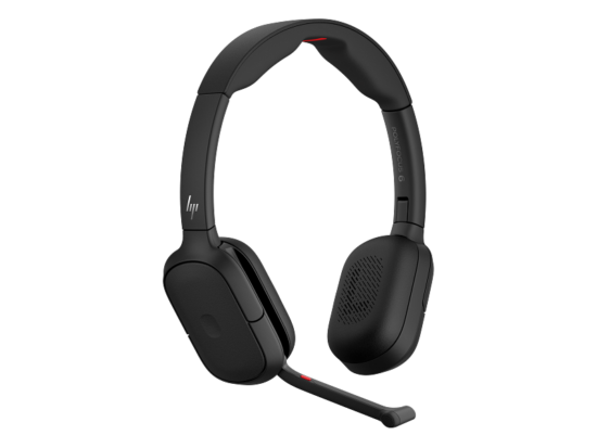 Black over-ear gaming headset with a flexible mic boom and red accent on the headband.