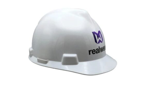 MSA V-GARD FRONT BRIM HARD HAT WITH REALWEAR LOGO - 171056